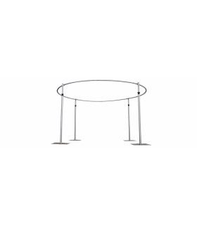 Support extensible noir pour houppa ronde Ø 3 m présenté sans habillage sur fond blanc