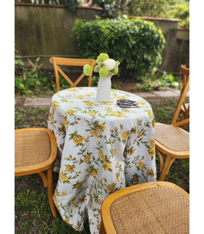 Round folding white bistro table