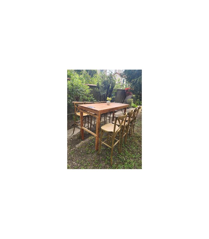 Table haute pliable en bois L 180 x 70 cm