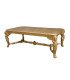 220 cm solid wood “Tête de Lyon” table with gold finish