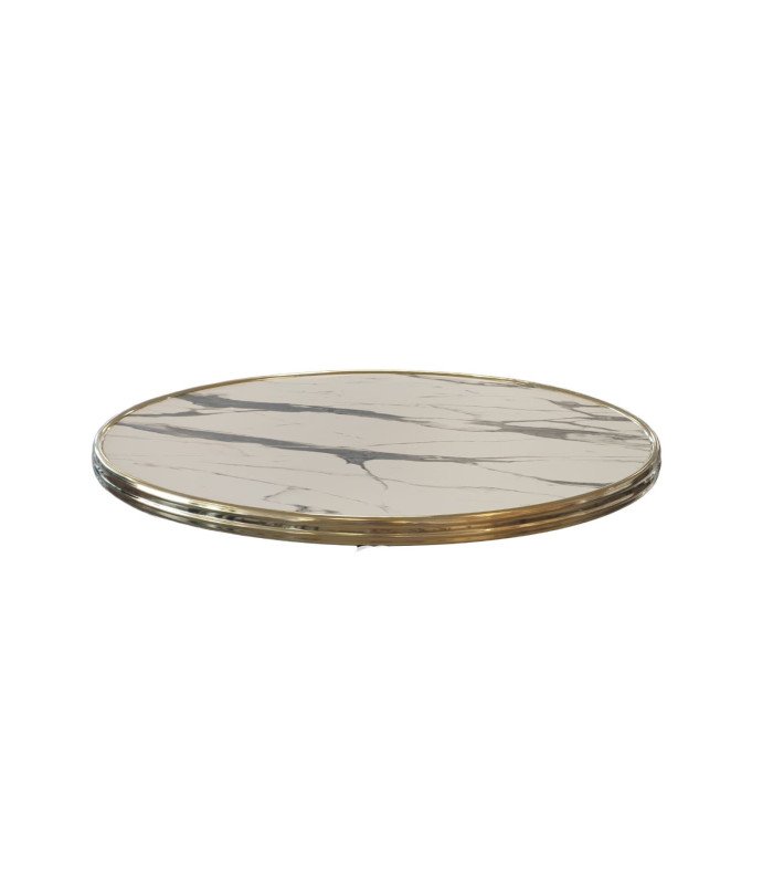 Marbled tray with gold brass trim