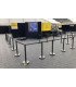 Set of 2 black guide posts and rope L 200 cm