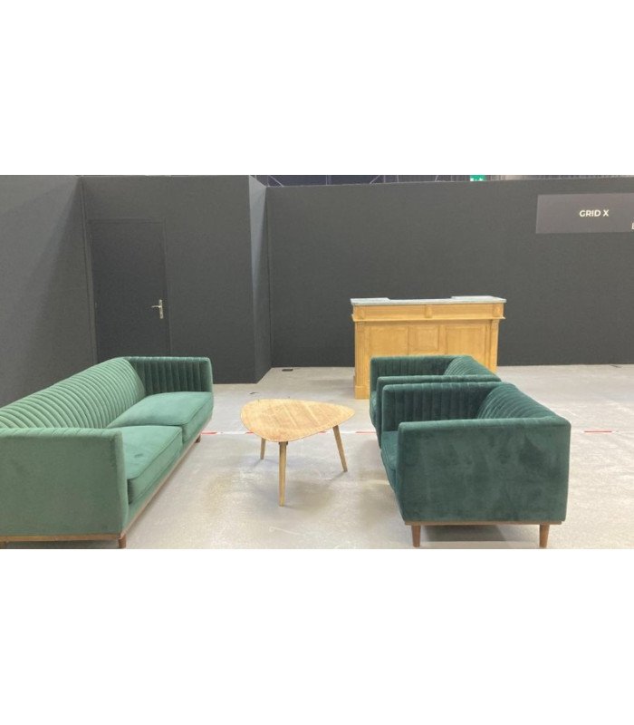 Dan green velvet armchair L 89 x H 82 cm