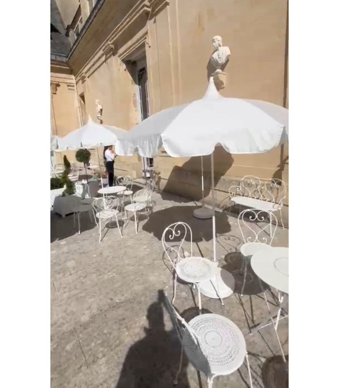 Table en fer forgé blanc Montmartre Diam 96 cm