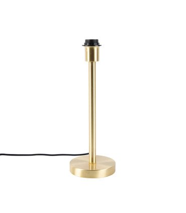 Gold-colored metal table lamp, 39.5 cm tall, on a white background
