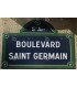 Enamelled Paris street sign with pediment, W 30 x H 26 cm