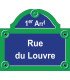 Enamelled Paris street sign with pediment, W 30 x H 26 cm