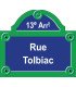Enamelled Paris street sign with pediment, W 30 x H 26 cm