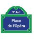 Enamelled Paris street sign with pediment, W 30 x H 26 cm
