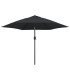 parasol noir 2,22 m x 2,5 m sur fond blanc