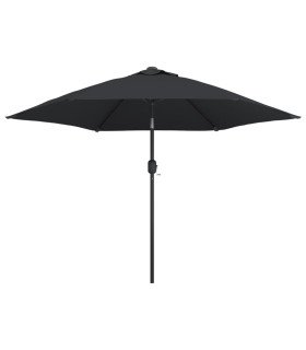 parasol noir 2,22 m x 2,5 m sur fond blanc