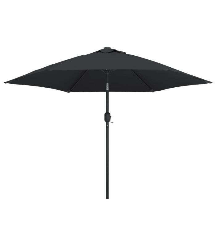 parasol noir 2,22 m x 2,5 m sur fond blanc