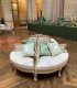 Beige and whitewashed wood sofa Versailles