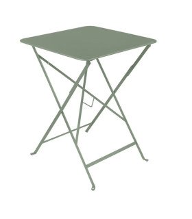 Fermob square metal garden table, cactus green 57 x H 74 cm