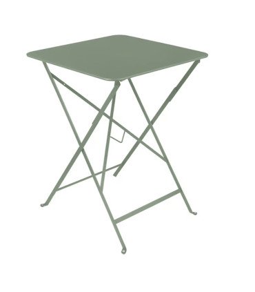 Table de jardin pliante carrée en acier vert cactus