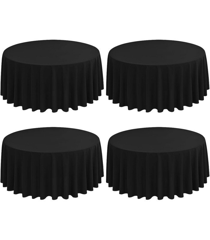 Round black tablecloth, diameter 177 cm