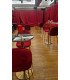 Location chaise haute scandinave en velours rouge