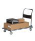 Aluminum handling trolley loaded with 400 kg of boxes and equipment for event logistics
