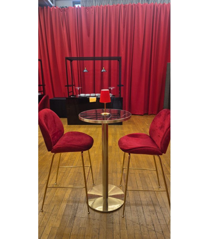 Gold and red LED lamp, H 27 cm