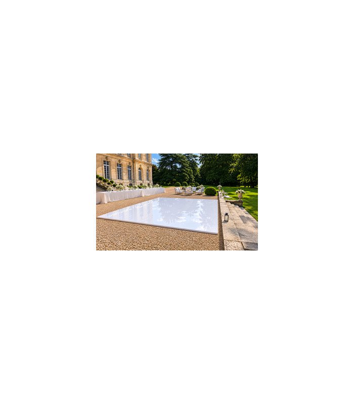 Location piste de danse blanche brillante au m2
