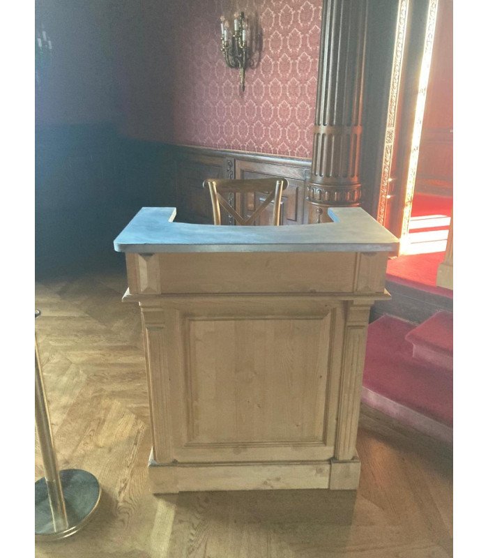 Comptoir d'accueil en bois massif L 90 cm