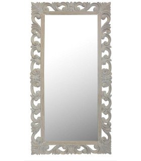 Miroir en bois style vintage bois cérusé