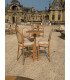 Chaise de bar cérusée en lin beige – H 1,06 m