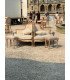 Versailles beige fabric corner armchair