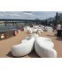 Fauteuil chauffeuse Cocoon en velours blanc L 74 cm x H 72 cm
