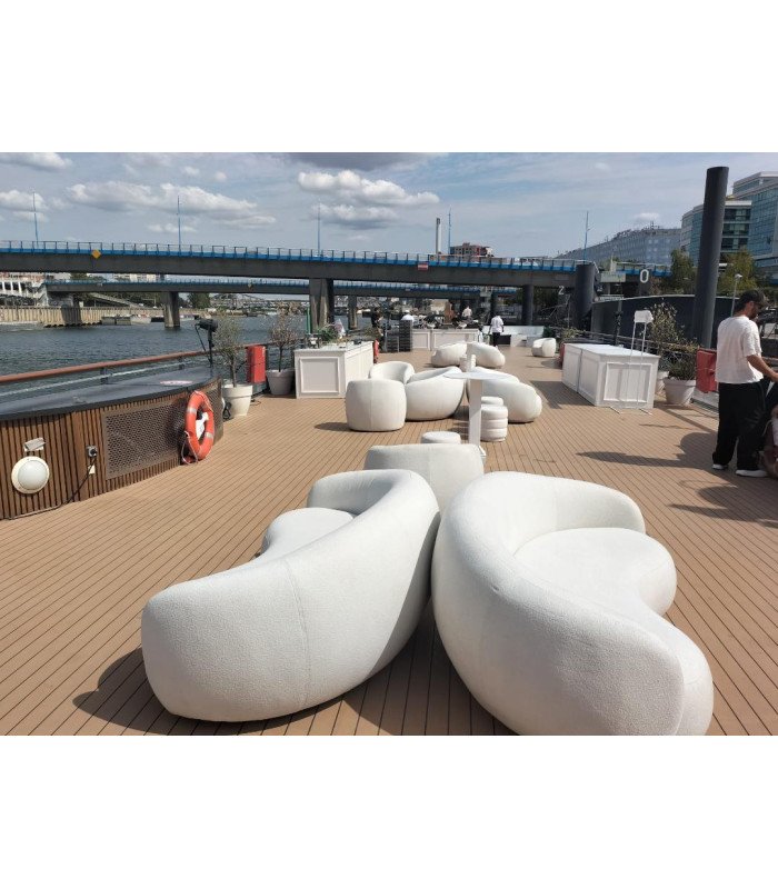 White velvet lounge chair