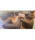 Brown Chesterfield armchair in aged leather