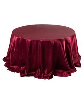 Nappe ronde en velours rouge drappée 3 mètres de diamètre