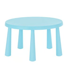 Table basse enfant en plastique bleu Ø 85 cm x H 48 cm
