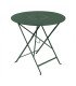 Table de jardin ronde pliante Ø 77 cm en métal Floréal verte pour quatre convives en extérieur