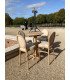Chambord high pedestal table in cerused wood 60 cm diameter