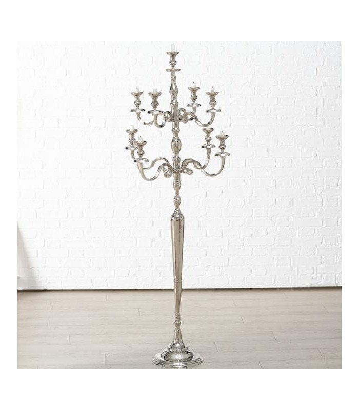 9-branch silver chandelier , H 180 cm