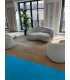Fauteuil chauffeuse Cocoon en velours blanc L 74 cm x H 72 cm