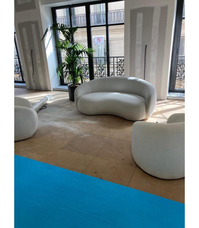 White velvet lounge chair
