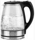 Bouilloire électrique transparente1,7 L en métal sur fond blanc