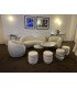Chauffeuse en tissu bouclette blanc L 57 cm x H 68 cm