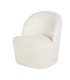 White bouclé fabric low armchair W 57 cm x H 68 cm