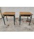Pair of 1960s wooden and metal school desks (H 65 cm)