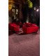 Canapé velours rouge Chesterfield 2 places