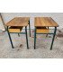Pair of 1960s wooden and metal school desks (H 65 cm)