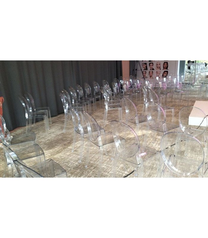 Transparent medallion chair - L 39 x D 48 x H 92 cm