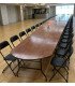 Table d'honneur ou de réunion 20 personnes en bois demi gélule 1 table et 2 demi gélules