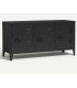 Meuble TV en métal noir style industriel L 113 cm