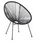 Fauteuil de jardin imitation rotin noir acapulco