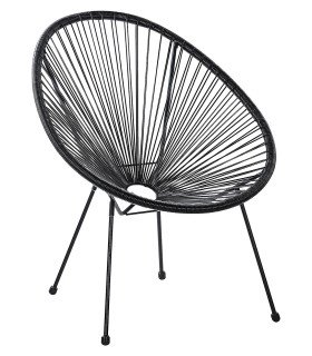 Fauteuil de jardin imitation rotin noir acapulco