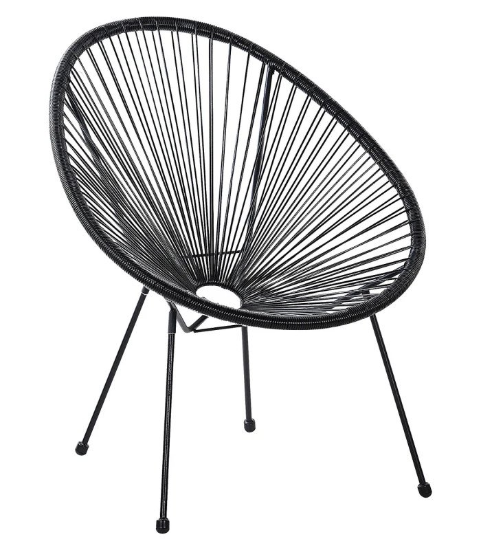 Fauteuil de jardin imitation rotin noir acapulco